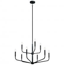 Kichler 52720BK - Madden 32 Inch 9 Light 2-Tier Chandelier in Black