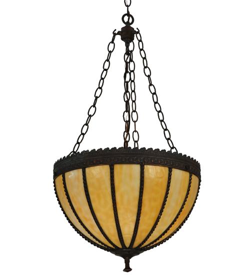 17"W Gothic Beige Inverted Pendant