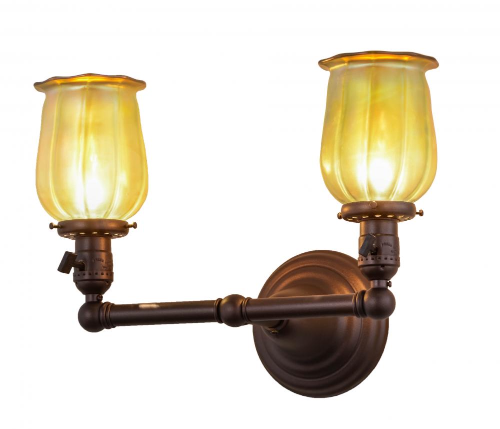 15"W Revival Chelsea Favrile 2 LT Wall Sconce