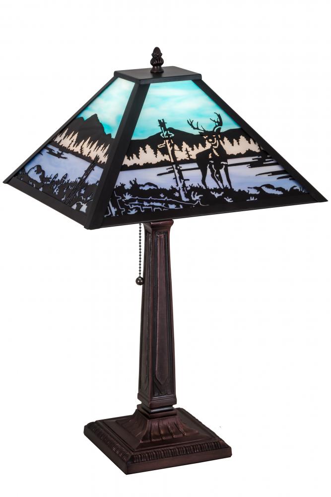 22" High Deer at Lake Table Lamp