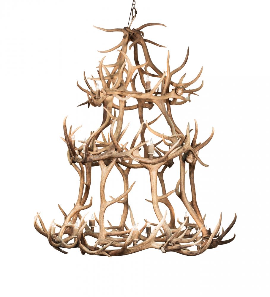 70" Wide Antlers Elk 18 Light Chandelier