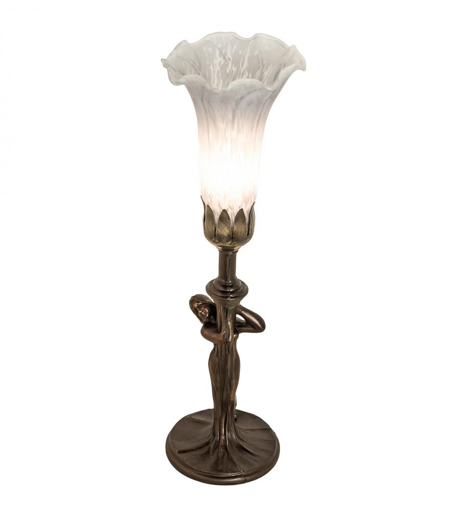 15" High Gray Nouveau Lady Accent Lamp