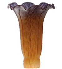 Meyda Blue 10177 - 4" Wide X 6" High Amber/Purple Pond Lily Shade