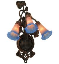 Meyda Blue 11170 - 10.5"W Pink/Blue Pond Lily 3 LT Wall Sconce