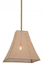 Meyda Blue 156222 - 28"Sq Empire Square Bell Textrene Pendant