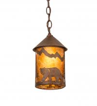 Meyda Blue 202429 - 6" Wide Lone Bear Northwoods Mini Pendant