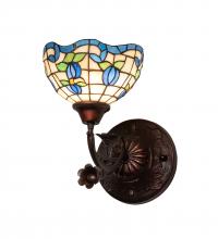 Meyda Blue 225837 - 8" Wide Roseborder Wall Sconce