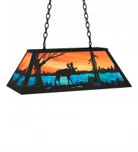 Meyda Blue 234273 - 33" Long Moose at Lake Oblong Pendant