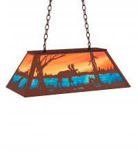 Meyda Blue 234275 - 33" Wide Moose at Lake Oblong Pendant