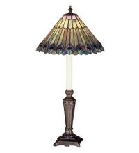 Meyda Blue 47840 - 23"H Tiffany Jeweled Peacock Buffet Lamp