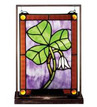 Meyda Blue 50036 - 9.5"W X 10.5"H Shamrock Lighted Mini Tabletop Window