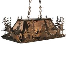 Meyda Blue 65108 - 35" Long Moose Through the Trees Oblong Pendant