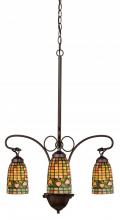 Meyda Blue 73983 - 24"W Tiffany Acorn 3 LT Chandelier