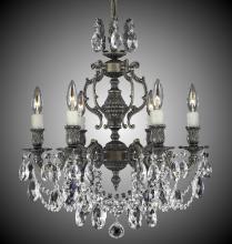 American Brass & Crystal CH9522-A-01G-PI - 6 Light Rosetta Chandelier