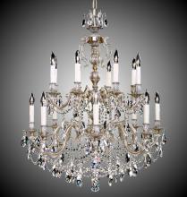 American Brass & Crystal CH9580-A-01G-PI - 8+8 Light Rosetta Chandelier