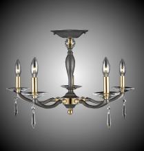 American Brass & Crystal FM5333-SP-32G-36G-ST - 5 Light Kensington Flush Mount