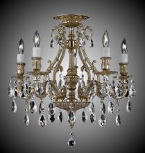 American Brass & Crystal FM9630-A-01G-PI - 5 Light 3 Flush Mount Chateau