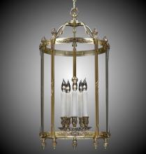 American Brass & Crystal LT2117-01G-PI - 5 Light 17 inch Lantern with Clear Curved Glass