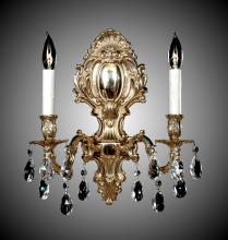 American Brass & Crystal WS9424-A-01G-PI - 2 Light Fleur-De-Lis Medium Wall Sconce