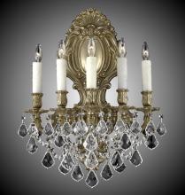 American Brass & Crystal WS9429-A-01G-PI - 5 Light Fleur-De-Lis Large Wall Sconce