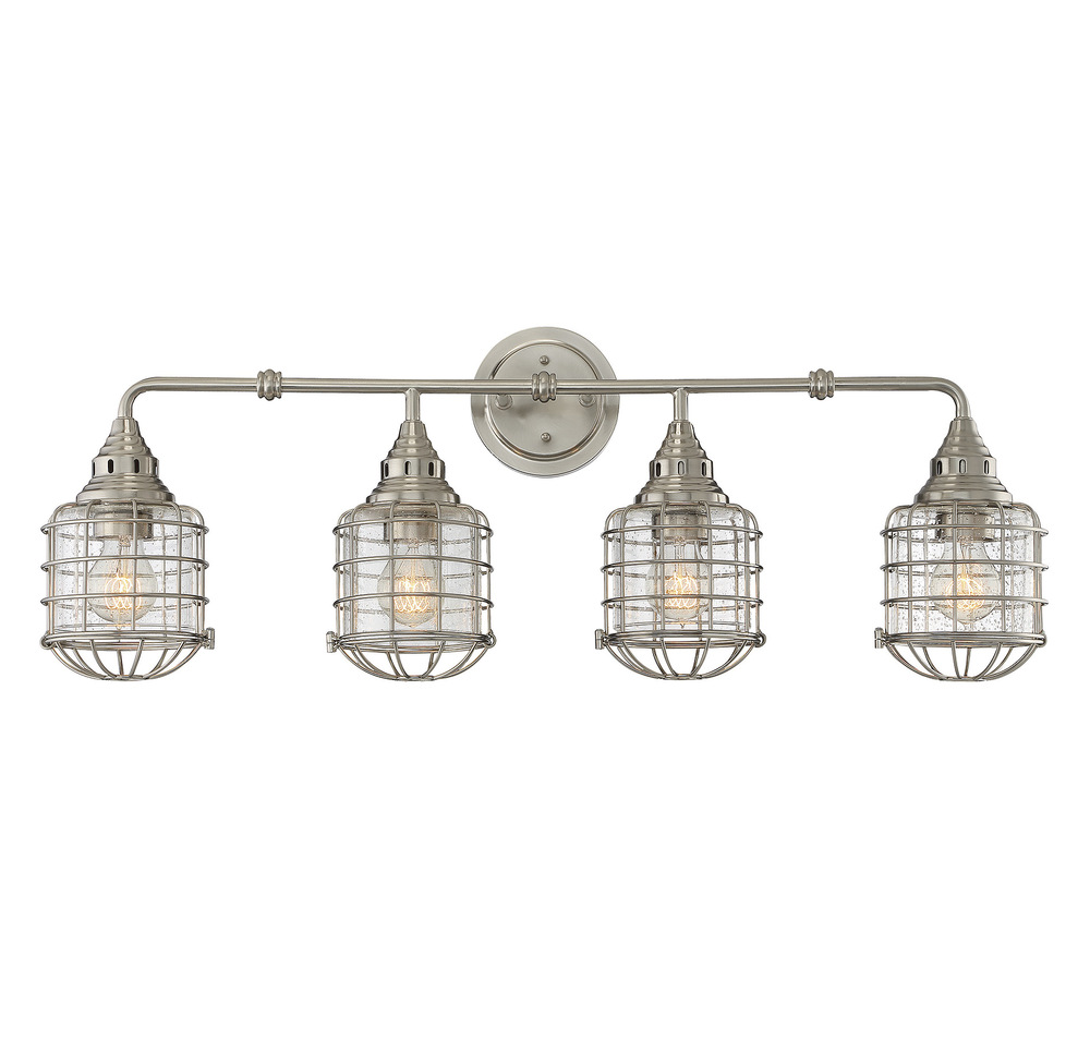 Connell 4-Light Bathroom Vanity Light in Satin Nickel