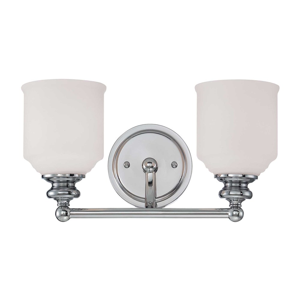 Melrose 2-Light Bathroom Vanity Light in Polished Chrome