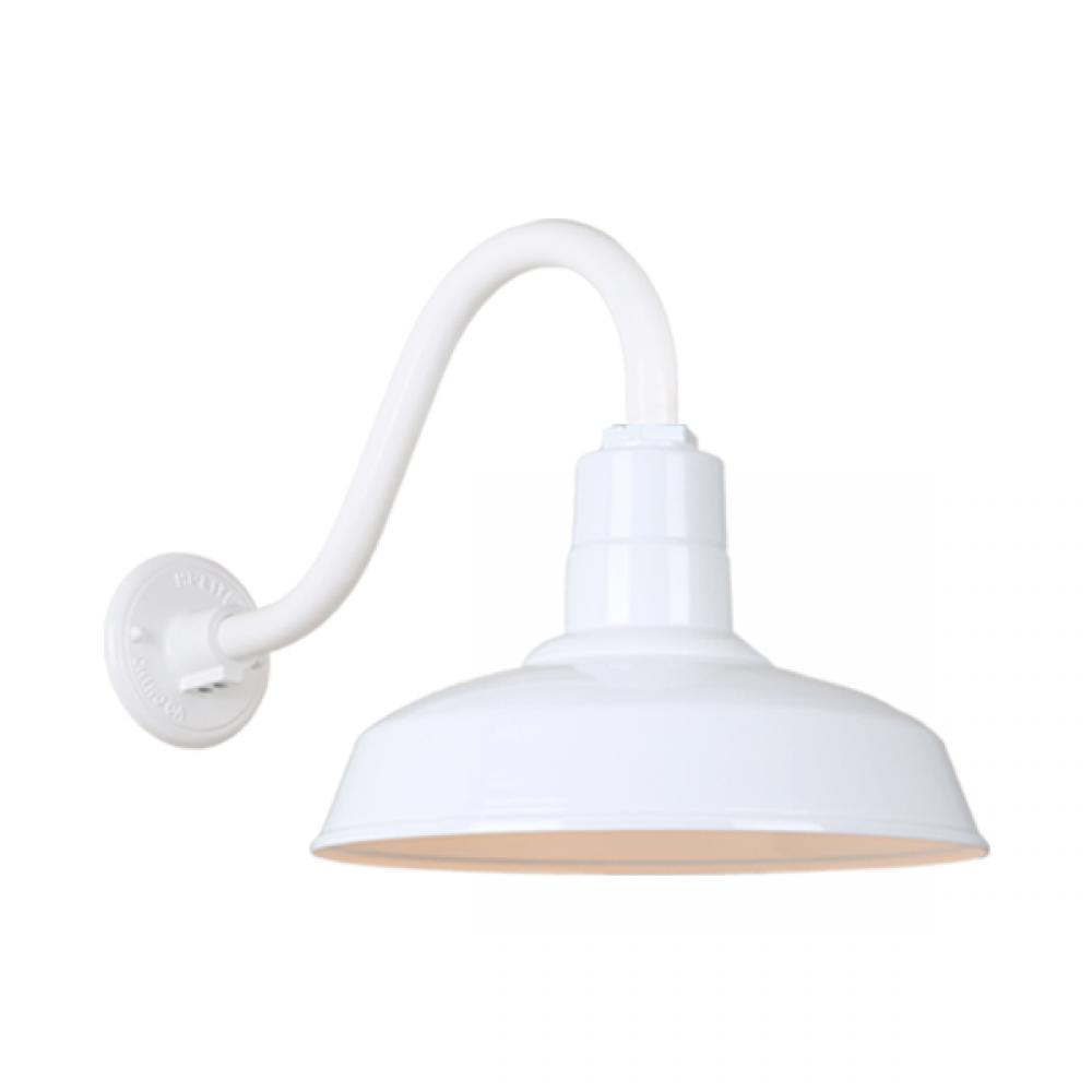 14" Gooseneck Light Warehouse Shade, QSNB-42 Arm