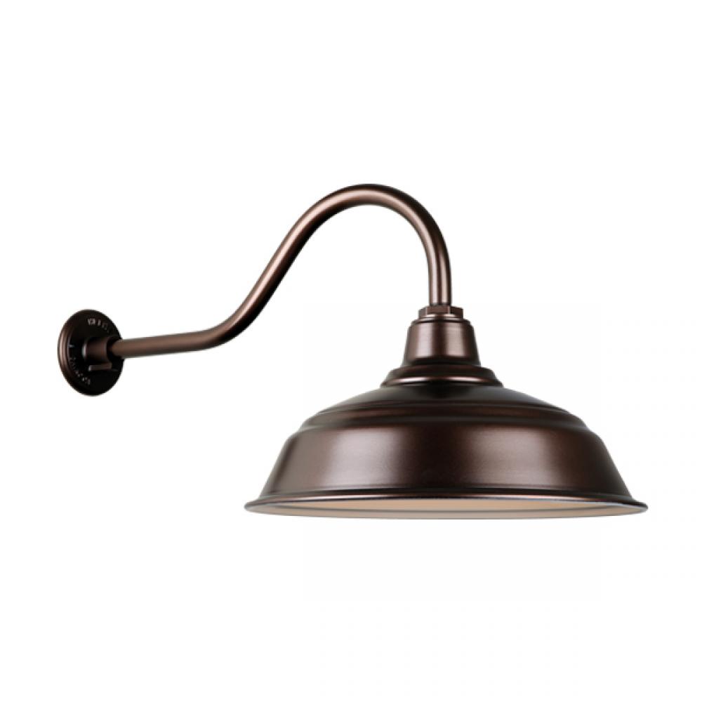 17" Gooseneck Light Warehouse Shade, QSNHL-A Arm