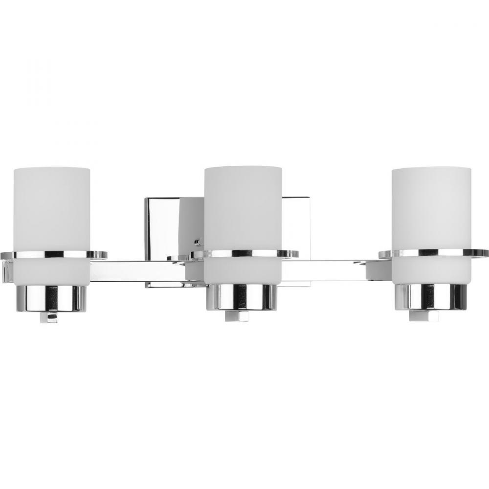 Reiss Collection Three-Light Modern Farmhouse Polished Chrome Vanity Light