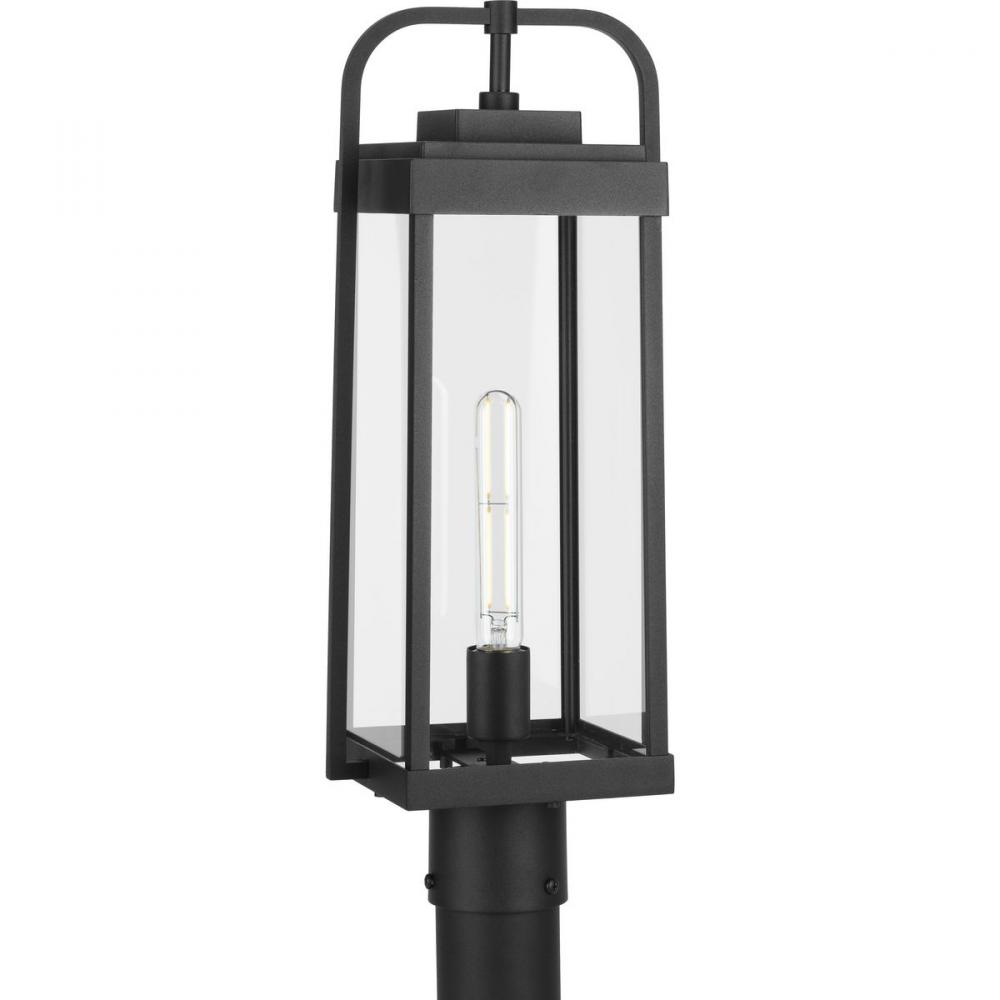 Walcott One-Light Textured Black Modern Farmhouse Outdoor Post Lantern