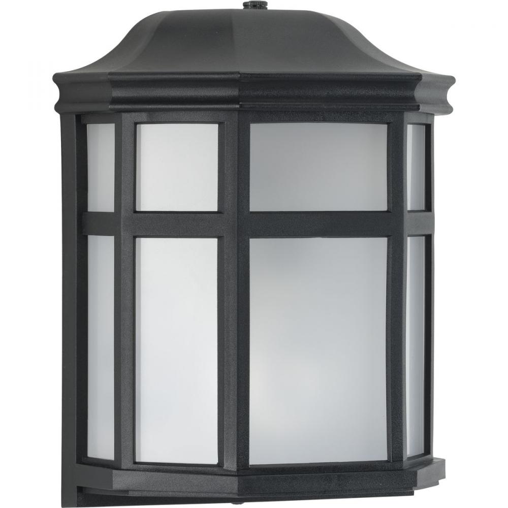 Milford Non-Metallic Lantern Collection One-Light Textured Black Frosted Shade Traditional Outdoor W