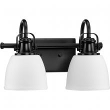 Progress P300427-31M - Preston Collection Two-Light Coastal Matte Black Bath and Vanity Light