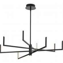 Progress P400261-031-30 - Pivot LED Collection Modern Textured Black Chandelier with Downlight