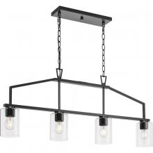 Progress P400317-31M - Goodwin Collection Four-Light Matte Black Modern Farmhouse Island Light