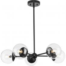 Progress P400325-31M - Atwell Collection Five-Light Matte Black Mid-Century Modern Chandelier