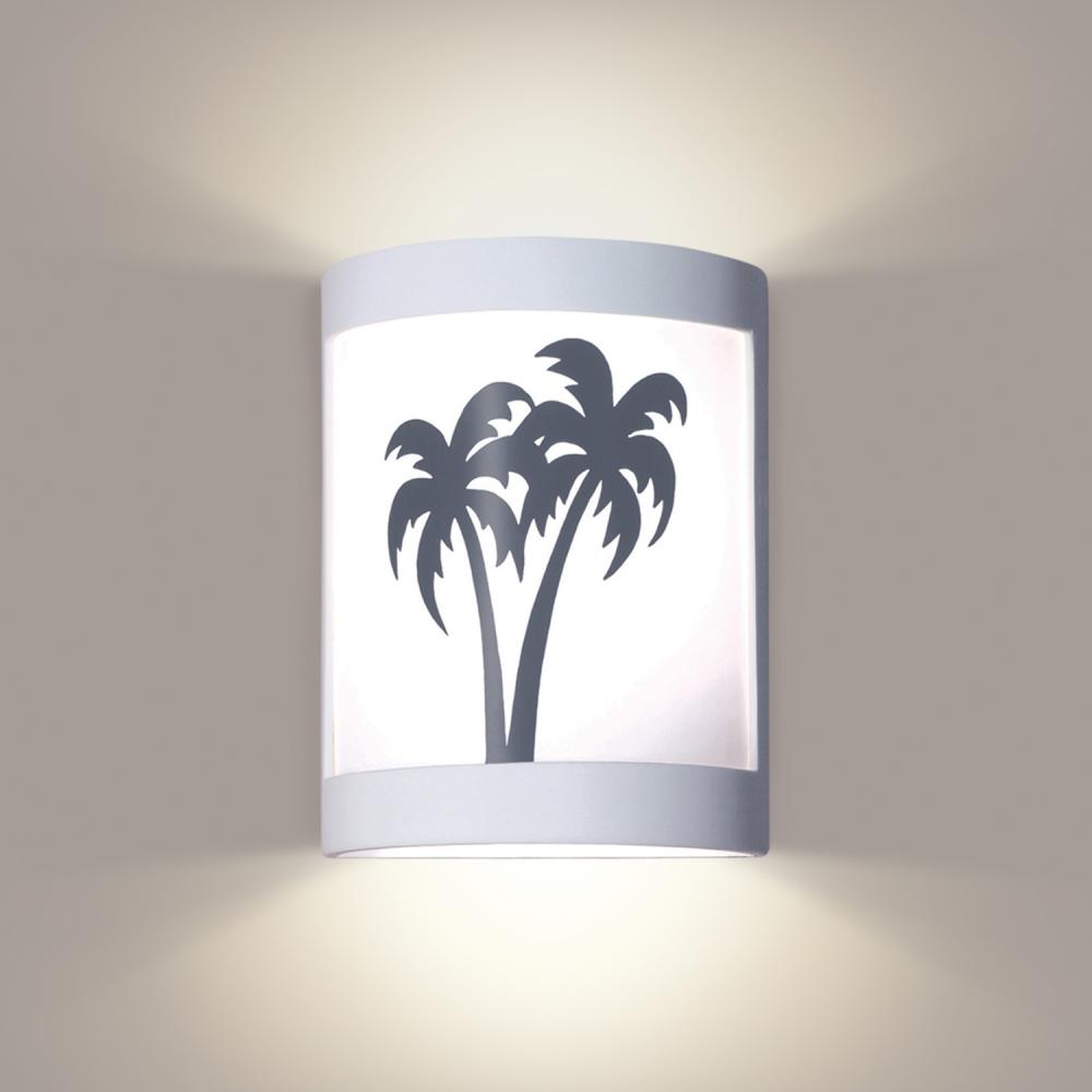 Twin Palms Wall Sconce: Satin White