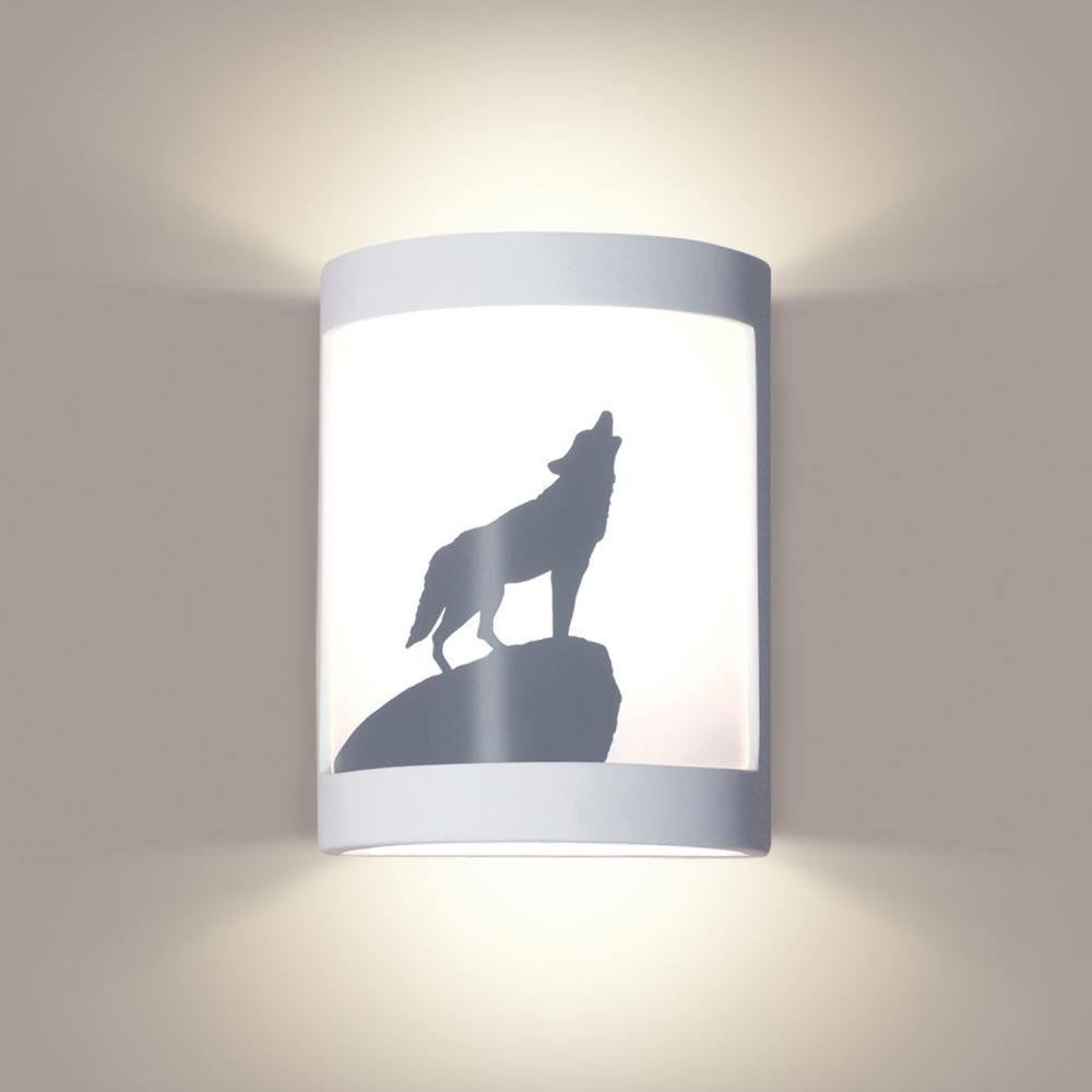 Lone Wolf Wall Sconce: Satin White