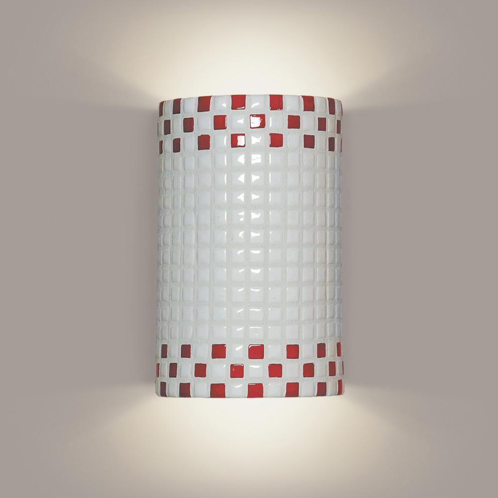 Checkers Wall Sconce Red and White