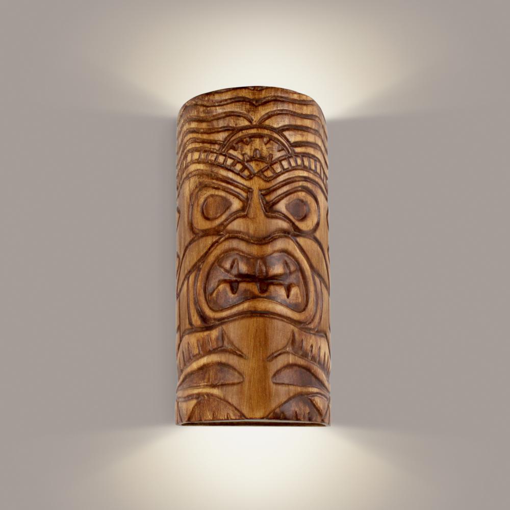 Tiki Wall Sconce Amber Palm with LED bulb included