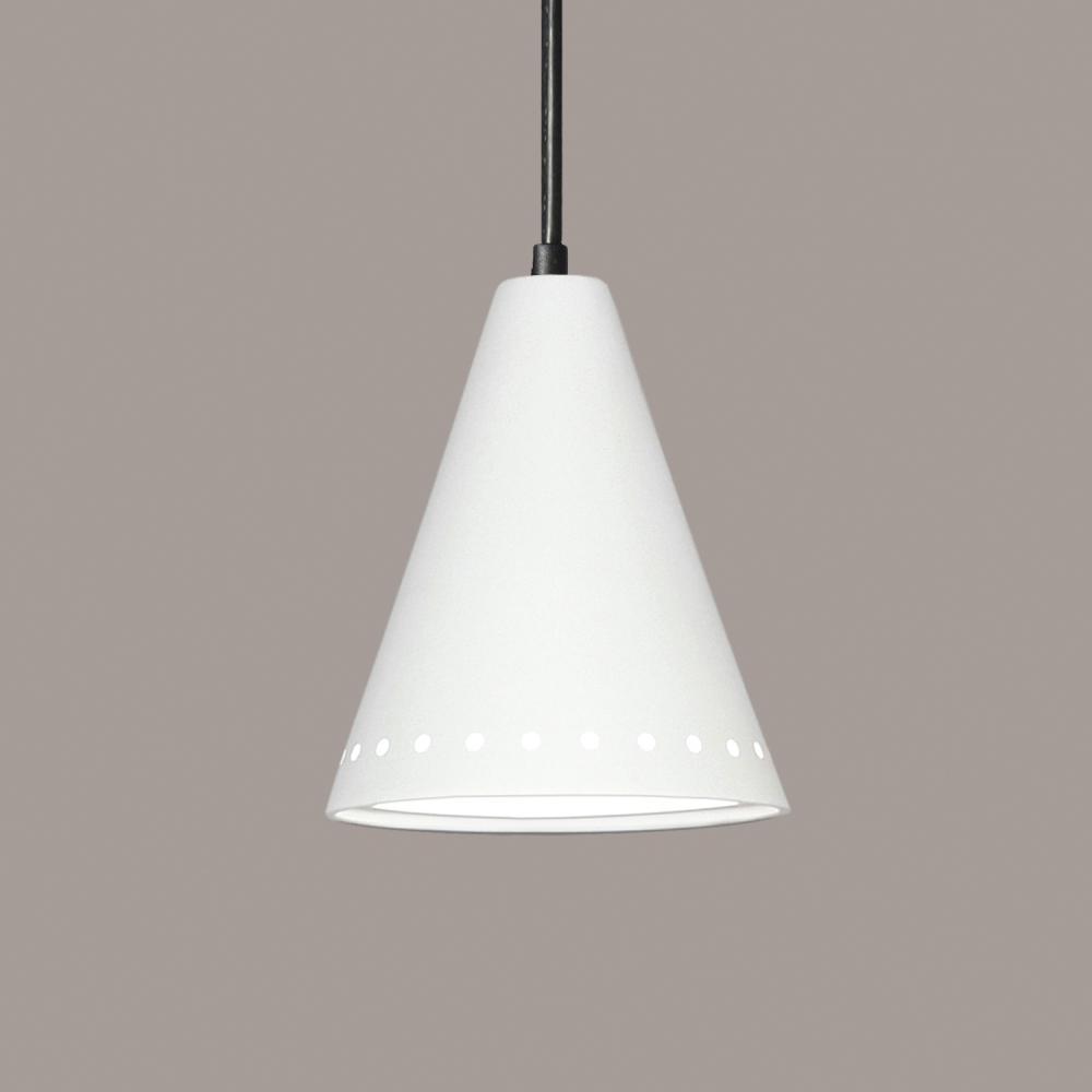 Greenlandia Pendant: Blanco Granite (Black Cord & Canopy)