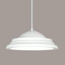 A-19 P102-S1-WCC-1LEDE26 - Majorca Pendant: Midnight Granite (White Cord & Canopy)