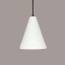 A-19 P804-S3-BCC-1LEDE26 - Greenlandia Pendant: Blanco Granite (Black Cord & Canopy)