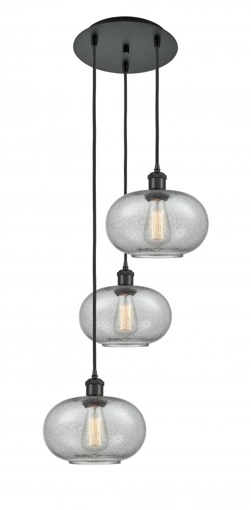 Gorham - 3 Light - 16 inch - Matte Black - Cord Hung - Multi Pendant