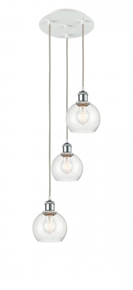 Athens - 3 Light - 12 inch - White Polished Chrome - Cord Hung - Multi Pendant