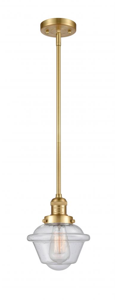 Oxford - 1 Light - 8 inch - Satin Gold - Stem Hung - Mini Pendant