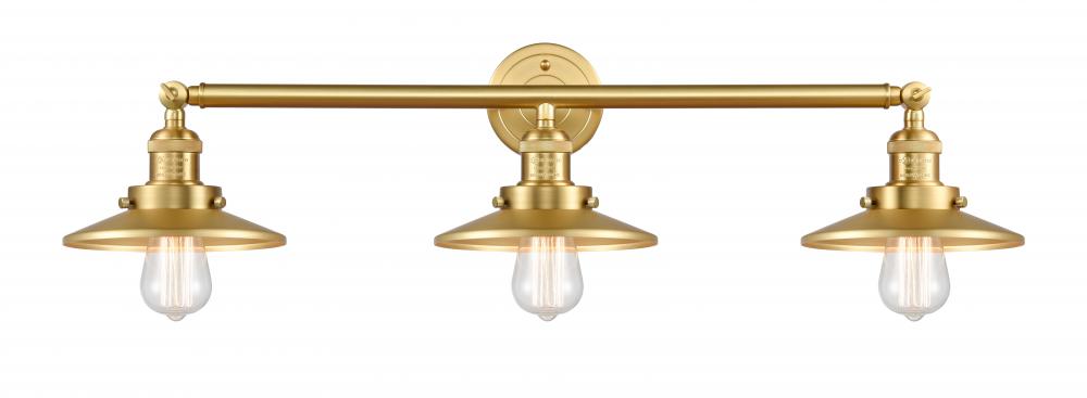 Railroad - 3 Light - 32 inch - Satin Gold - Bath Vanity Light