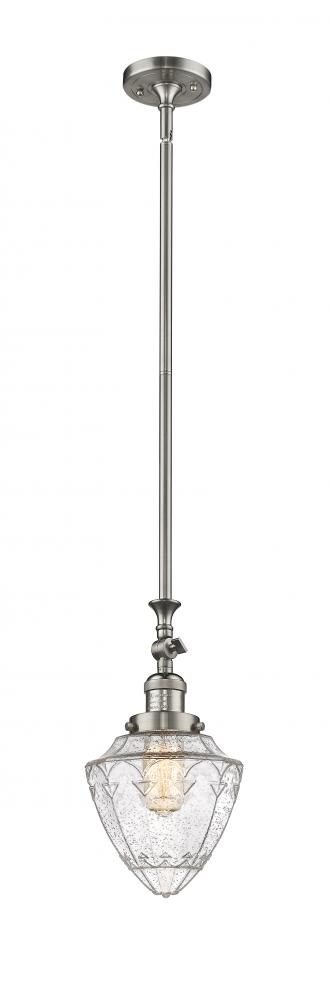 Bullet - 1 Light - 7 inch - Brushed Satin Nickel - Stem Hung - Mini Pendant