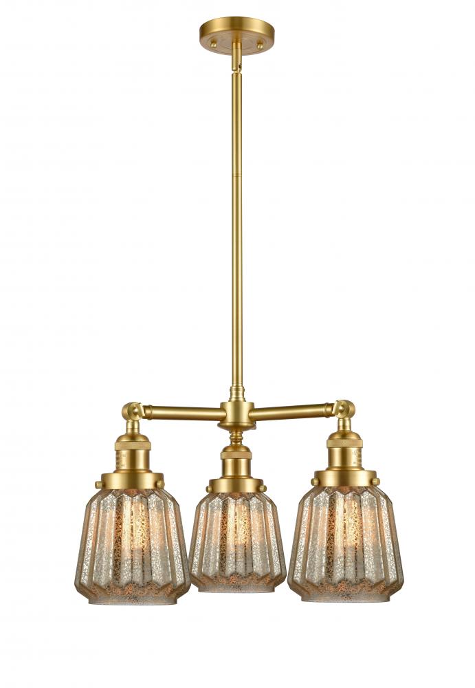 Chatham - 3 Light - 24 inch - Satin Gold - Stem Hung - Chandelier