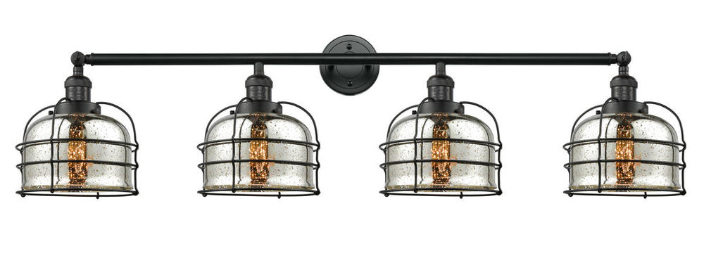 Bell Cage - 4 Light - 45 inch - Matte Black - Bath Vanity Light