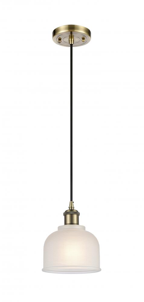 Dayton - 1 Light - 6 inch - Antique Brass - Cord hung - Mini Pendant